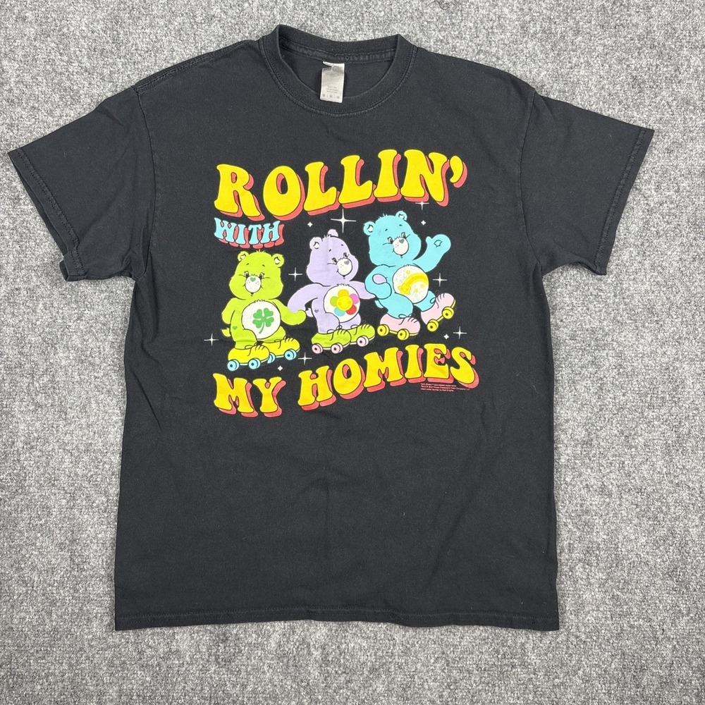 Care Bears 2021 Rollin With My Homies Graphic Tee Black Unisex Medium